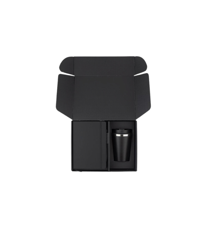KOKSI - Giftology Set of Double Walled Tumbler, A5 Notebook and Pen - Black - Image 11