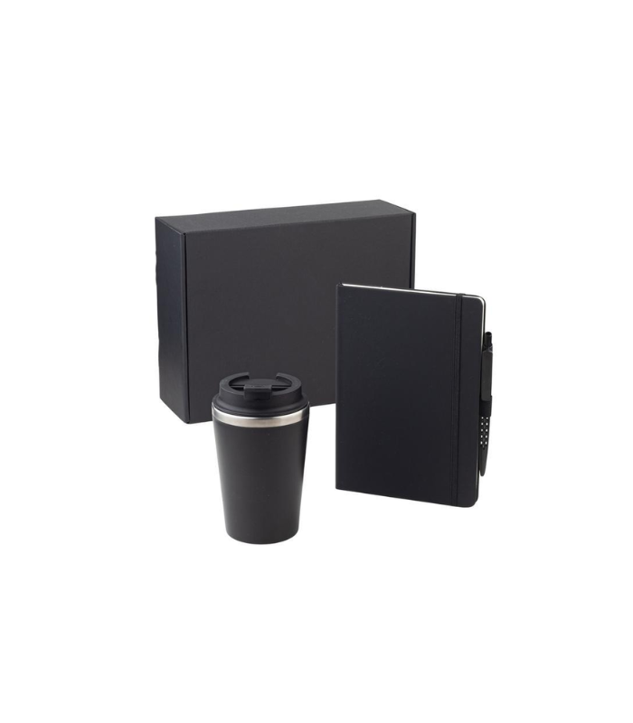 KOKSI - Giftology Set of Double Walled Tumbler, A5 Notebook and Pen - Black - Image 10