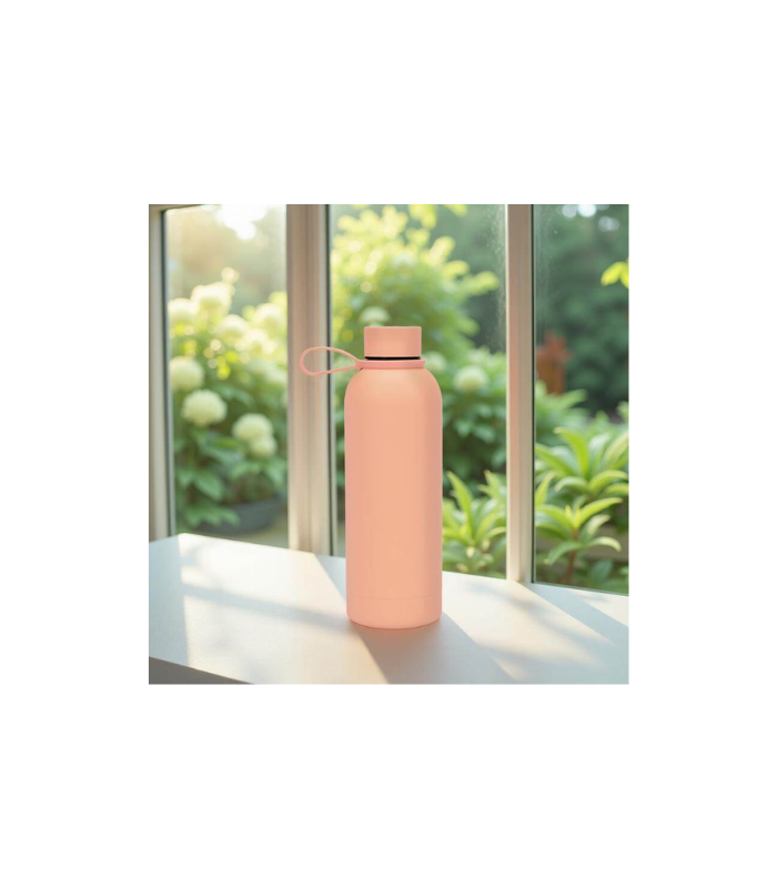 CADIZ - Giftology Double Wall Stainless Steel Bottle 500ml - Peach Pink - Image 3