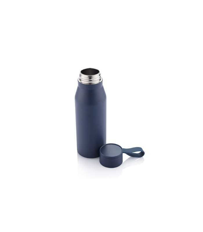 R-NEBRA - CHANGE Collection Recycled Stainless Steel Vacuum Bottle with Loop - Navy Blue - Image 7