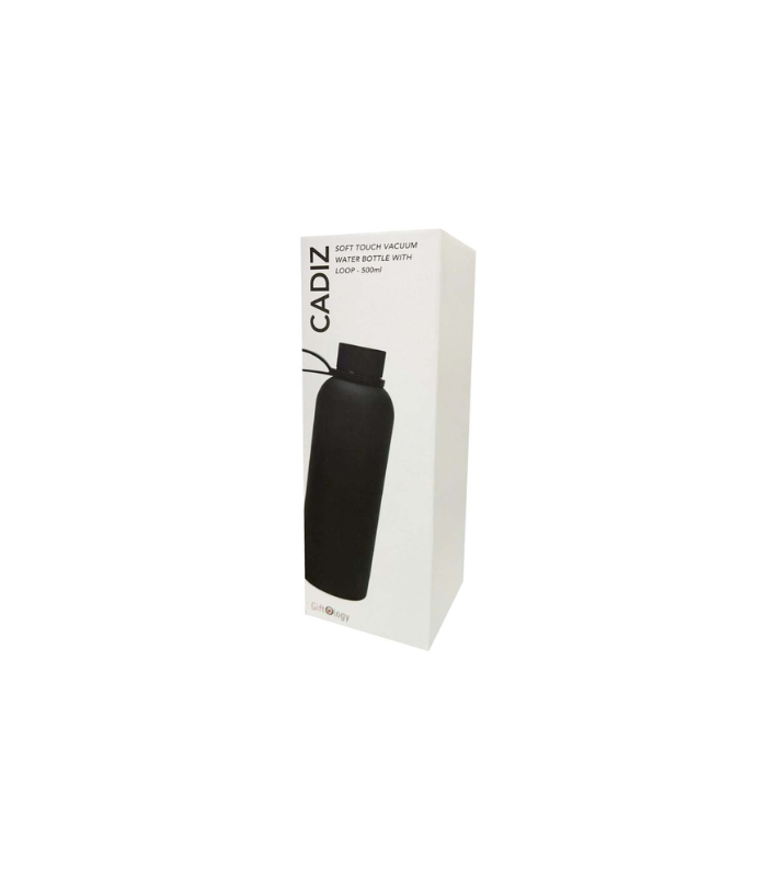 CADIZ - Giftology Double Wall Stainless Steel Bottle 500ml - Black - Image 2