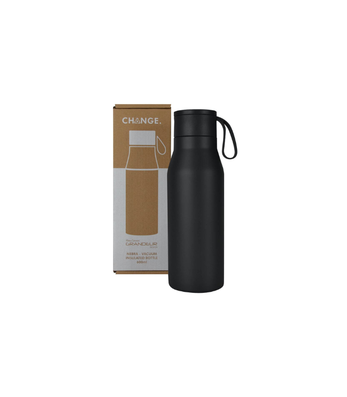 R-NEBRA - CHANGE Collection Recycled Stainless Steel Vacuum Bottle - Black - Image 6