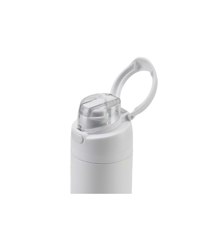AERO SIP - Hans Larsen Recycled Stainless Steel Bottle with Dual Sip Lid - White - Image 4