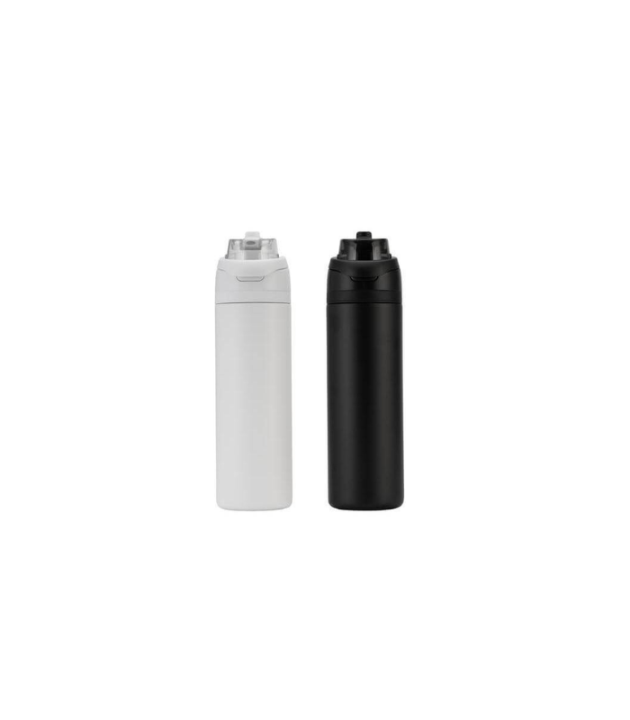 AERO SIP - Hans Larsen Recycled Stainless Steel Bottle with Dual Sip Lid - White - Image 2