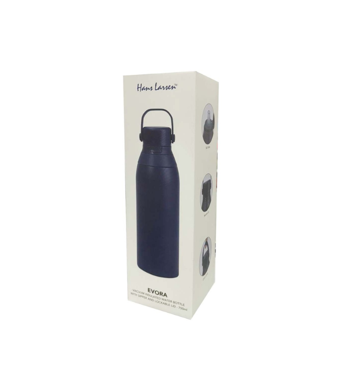 EVORA - Hans Larsen Double Wall Stainless Steel Vacuum Bottle - 750ml - Navy - Image 2