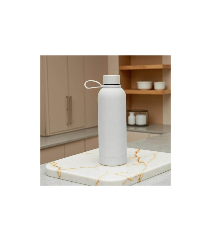 CADIZ - Giftology Double Wall Stainless Steel Bottle 500ml - White - Image 3