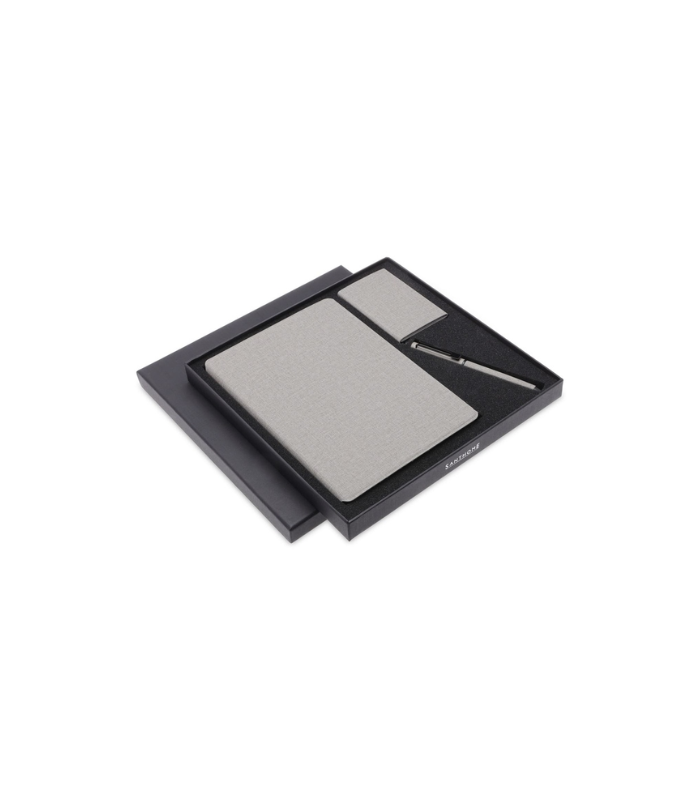 TESSIN - CHANGE ZERO Sustainable Gift Set with Refillable Notebook, Pen & Cardholder - Grey - Image 4