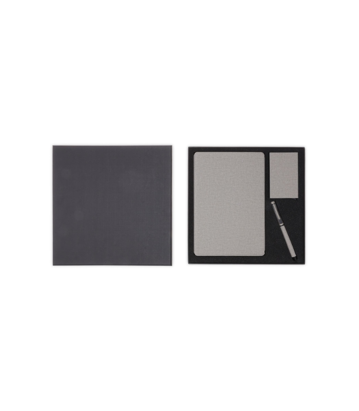 TESSIN - CHANGE ZERO Sustainable Gift Set with Refillable Notebook, Pen & Cardholder - Grey - Image 2