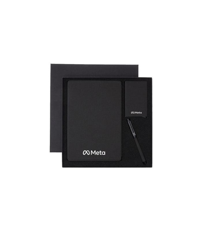 TESSIN - CHANGE ZERO Sustainable Gift Set with Refillable Notebook, Pen & Cardholder - Black - Image 2
