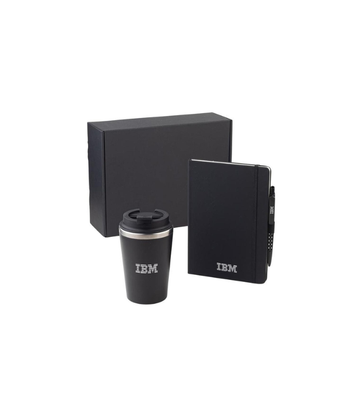 KOKSI - Giftology Set of Double Walled Tumbler, A5 Notebook and Pen - Black - Image 2