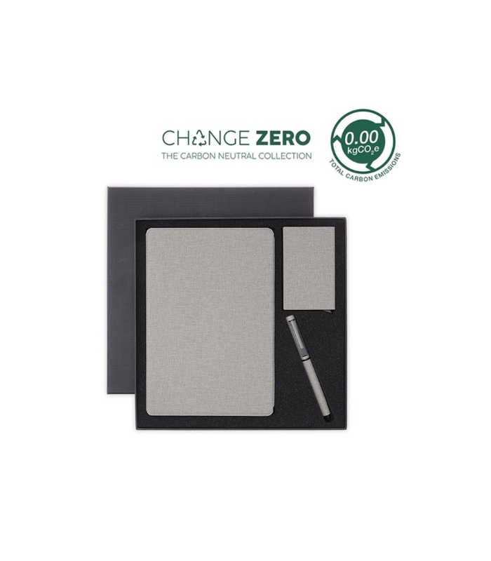 TESSIN-CHANGE-ZERO-Sustainable-Gift-Set-with-Refillable-Notebook-Pen-Cardholder-Grey