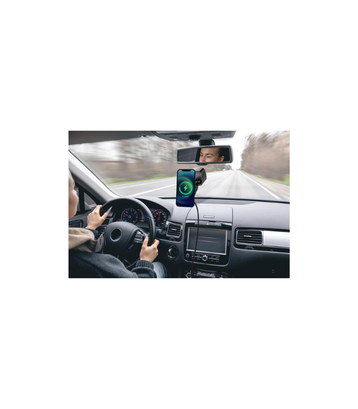 VIRTON - Giftology Magnetic Car Phone Holder and 15W Wireless Charger - Black - Image 6