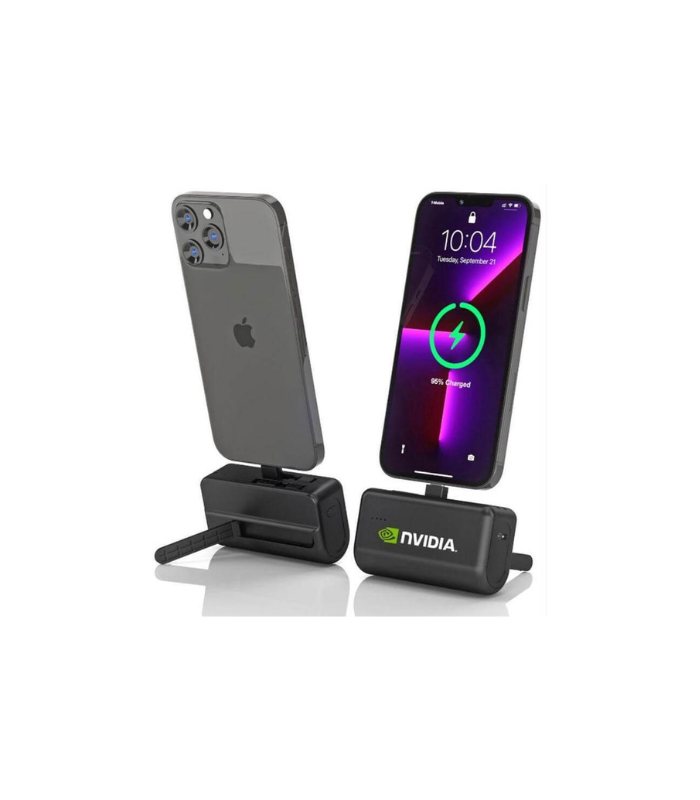CAPSULE - @memorii® 4500mAh Mini Powerbank with Inbuilt Cable and Phone Stand - Image 3