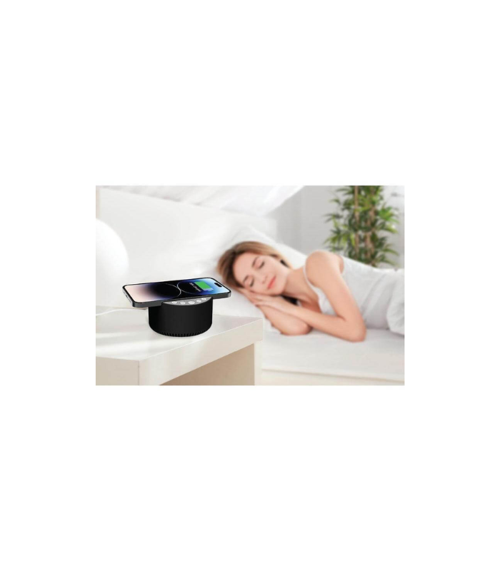 ROVIK - Giftology 3-in-1 Bluetooth Speaker with Sleep Machine and 15W Wireless Charger - Black - Image 7