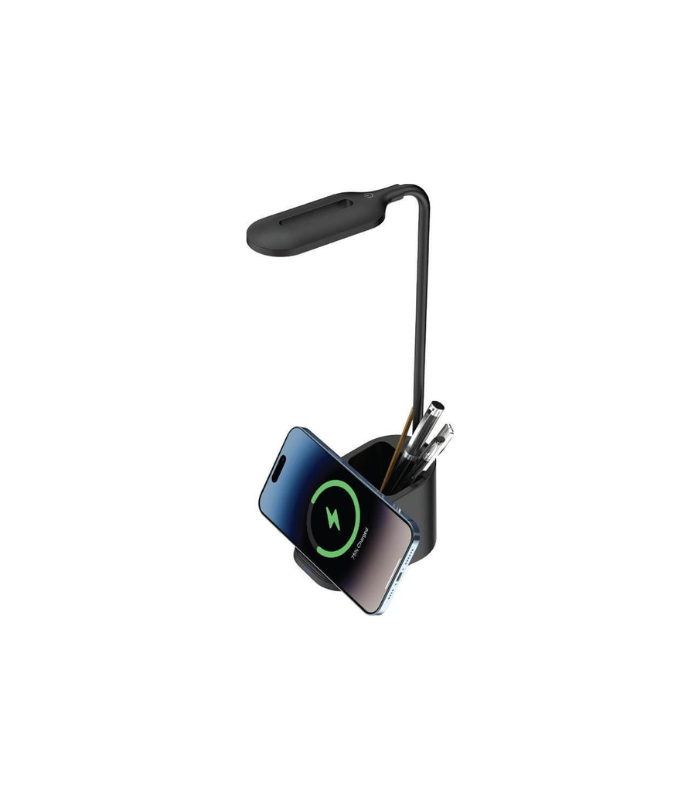 ALMERE - Giftology 3-in-1 Desk Lamp with 15W Wireless Charger & Pen Holder - Black