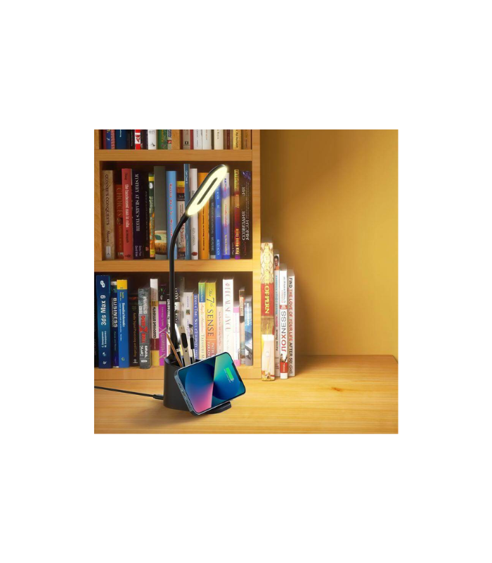 ALMERE - Giftology 3-in-1 Desk Lamp with 15W Wireless Charger & Pen Holder - Black - Image 6