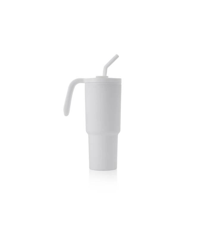 FORZA 360 - Hans Larsen Recycled Stainless Steel/PP Tumbler with 360 Branding - White - Image 8