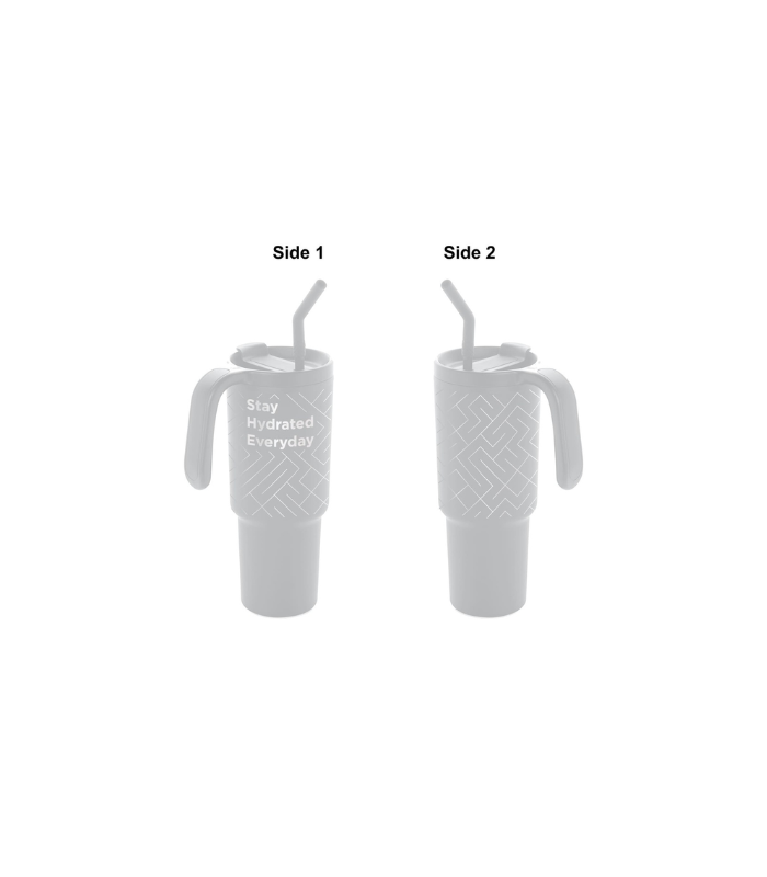 FORZA 360 - Hans Larsen Recycled Stainless Steel/PP Tumbler with 360 Branding - White - Image 2