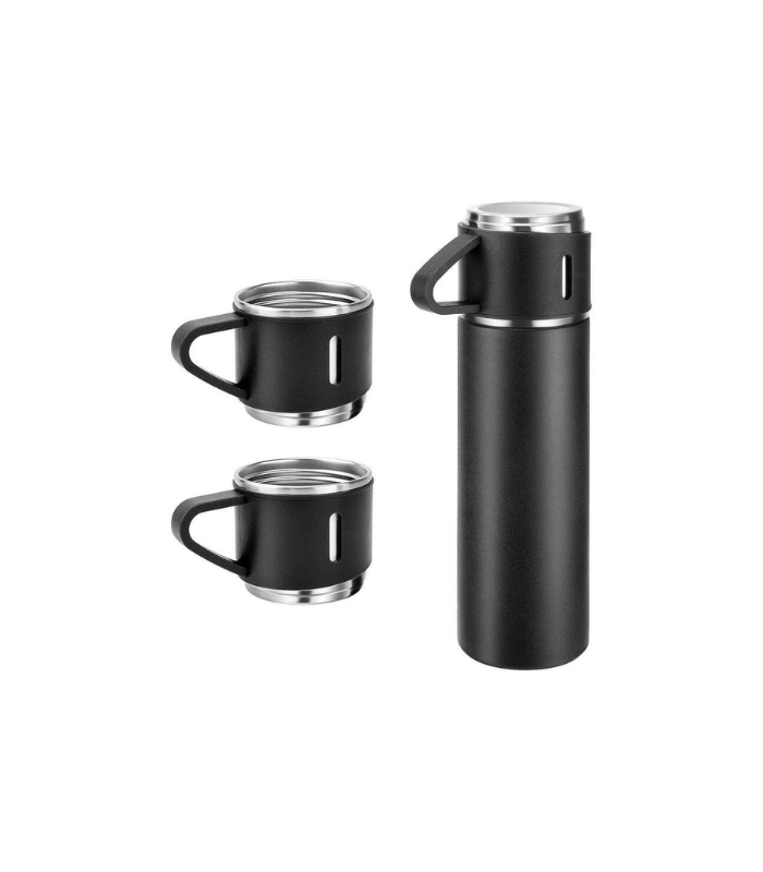 SAFFLE - Giftology Family Set of Vacuum Flask & Two Cups - Black - Image 6
