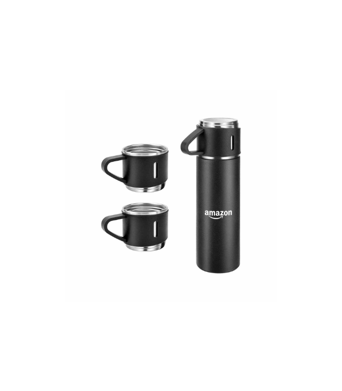 SAFFLE - Giftology Family Set of Vacuum Flask & Two Cups - Black - Image 5