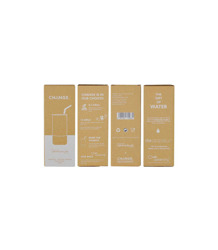 BORCULO - CHANGE Collection Insulated Tumbler with Reusable Straw - White - Image 2