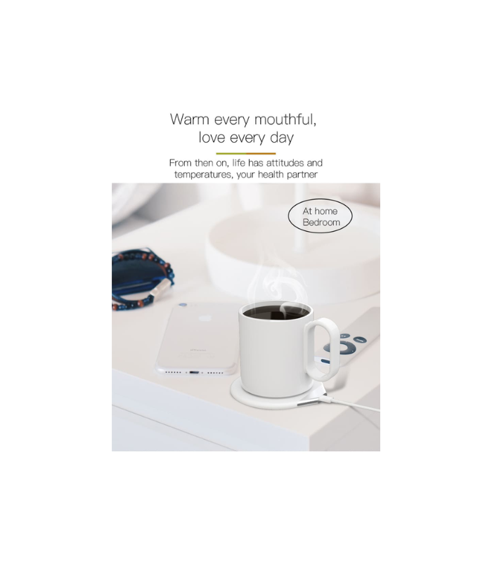CRIVITS - Smart Mug Warmer with Wireless Charger - White - Image 3