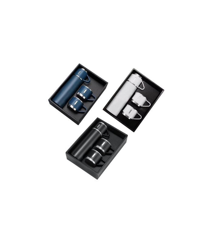 SAFFLE - Giftology Family Set of Vacuum Flask & Two Cups - Black - Image 2