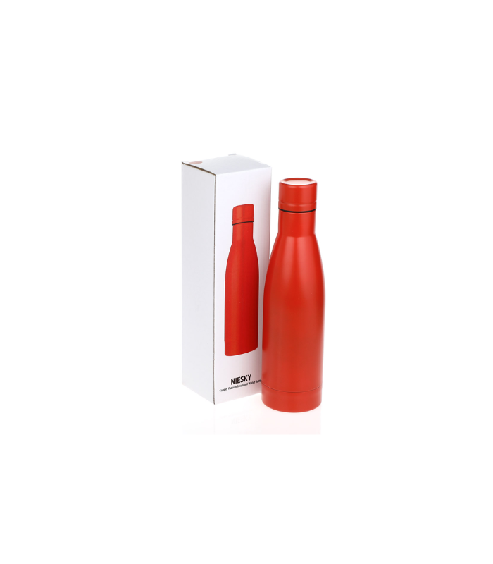 NIESKY - Copper Vacuum Insulated Double Wall Water Bottle - Red - Image 3