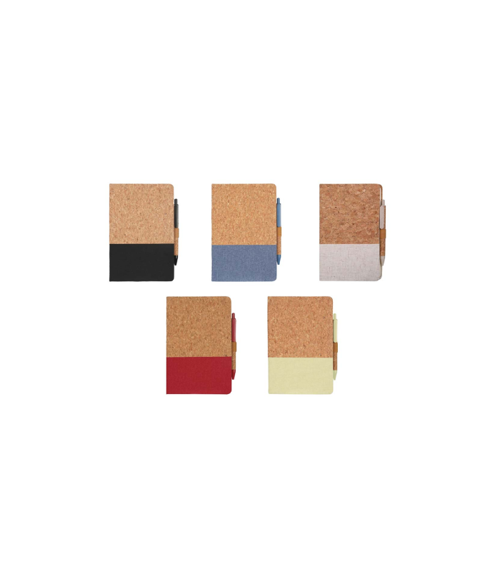 BORSA - eco-neutral A5 Cork Fabric Hard Cover Notebook and Pen Set - Green - Image 7