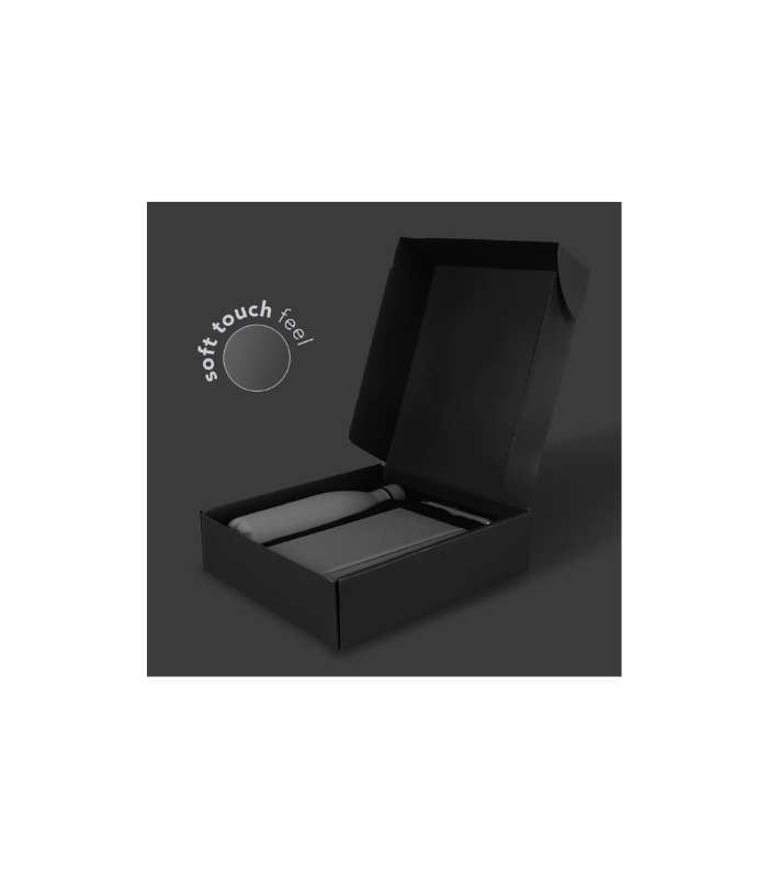 LAUTA - Giftology Set of Stainless Bottle, Notebook and Pen - Grey