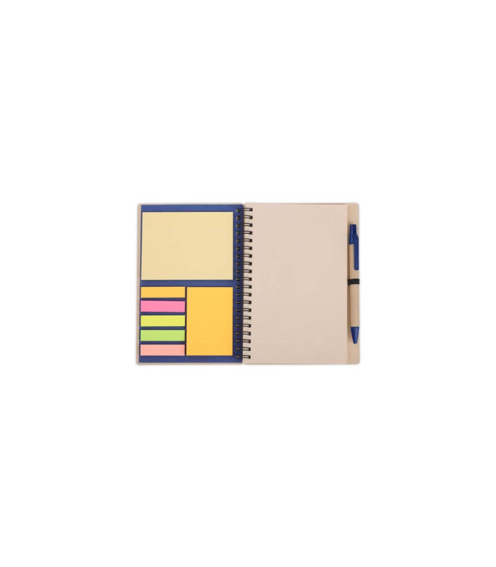 SION- eco-neutral B6 Notepad & Pen Set with Sticky Note - Navy Blue - Image 4