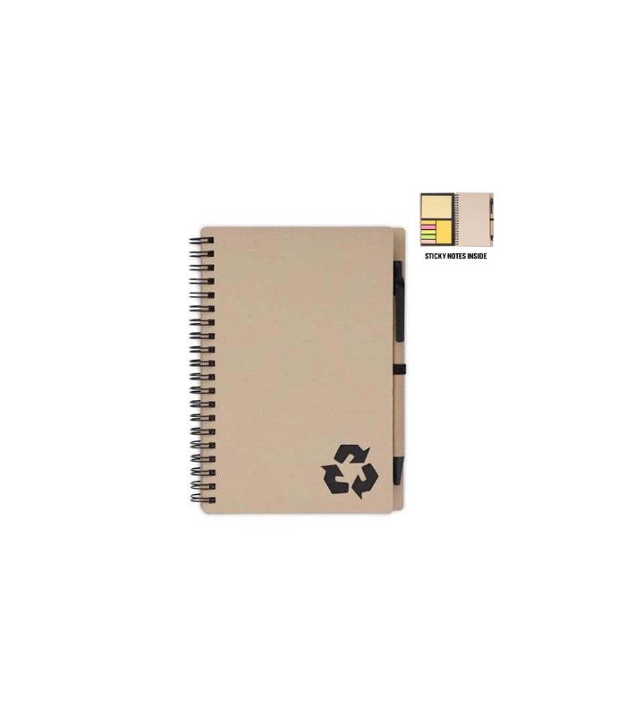 SION- eco-neutral B6 Notepad & Pen Set with Sticky Note - Black