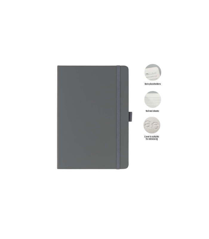 JURSI - Giftology A5 PU Notebook with Pen Loop - Grey
