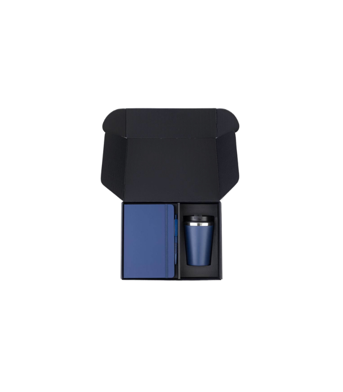 KOKSI - Giftology Set of Double Walled Tumbler, A5 Notebook and Pen - Navy Blue - Image 3