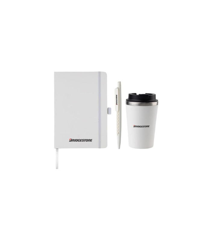 KOKSI - Giftology Set of Double Walled Tumbler, A5 Notebook and Pen - White - Image 9
