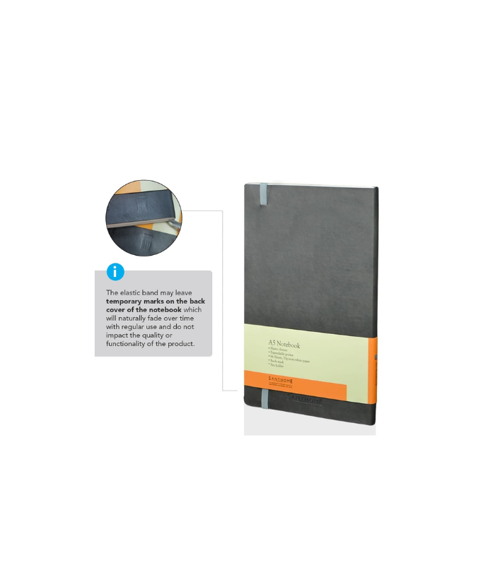 RULBUK - SANTHOME Softcover Ruled A5 Notebook Grey - Image 4