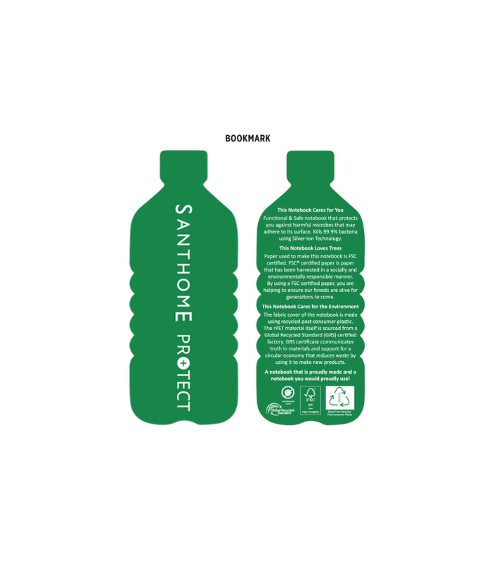 ORSHA - SANTHOME A5 rPET & FSC Certified Notebook - Black (Anti-Microbial) - Image 5