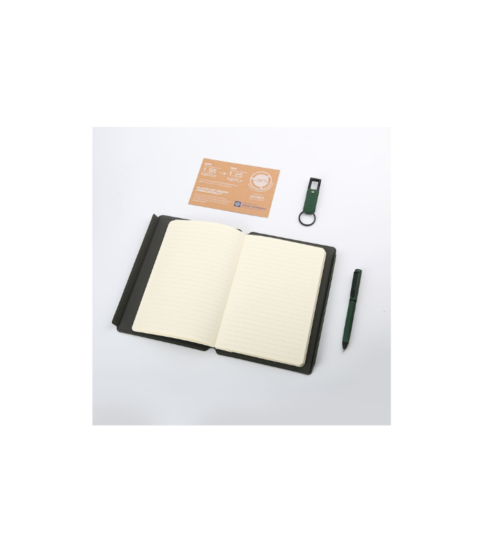 LENZEN - CHANGE ZERO Sustainable Gift Set with Refillable Notebook, Pen & USB Keychain - Green - Image 3
