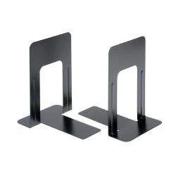 5 Star Office Bookends 180mm Metal Heavy Duty 7 Inch Black Pack of 2 930086