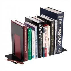 5 Star Office Bookends Large Metal Black Pack of 2 667616