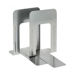 5 Star Office Large Bookends Metal Silver Pack of 2 276015