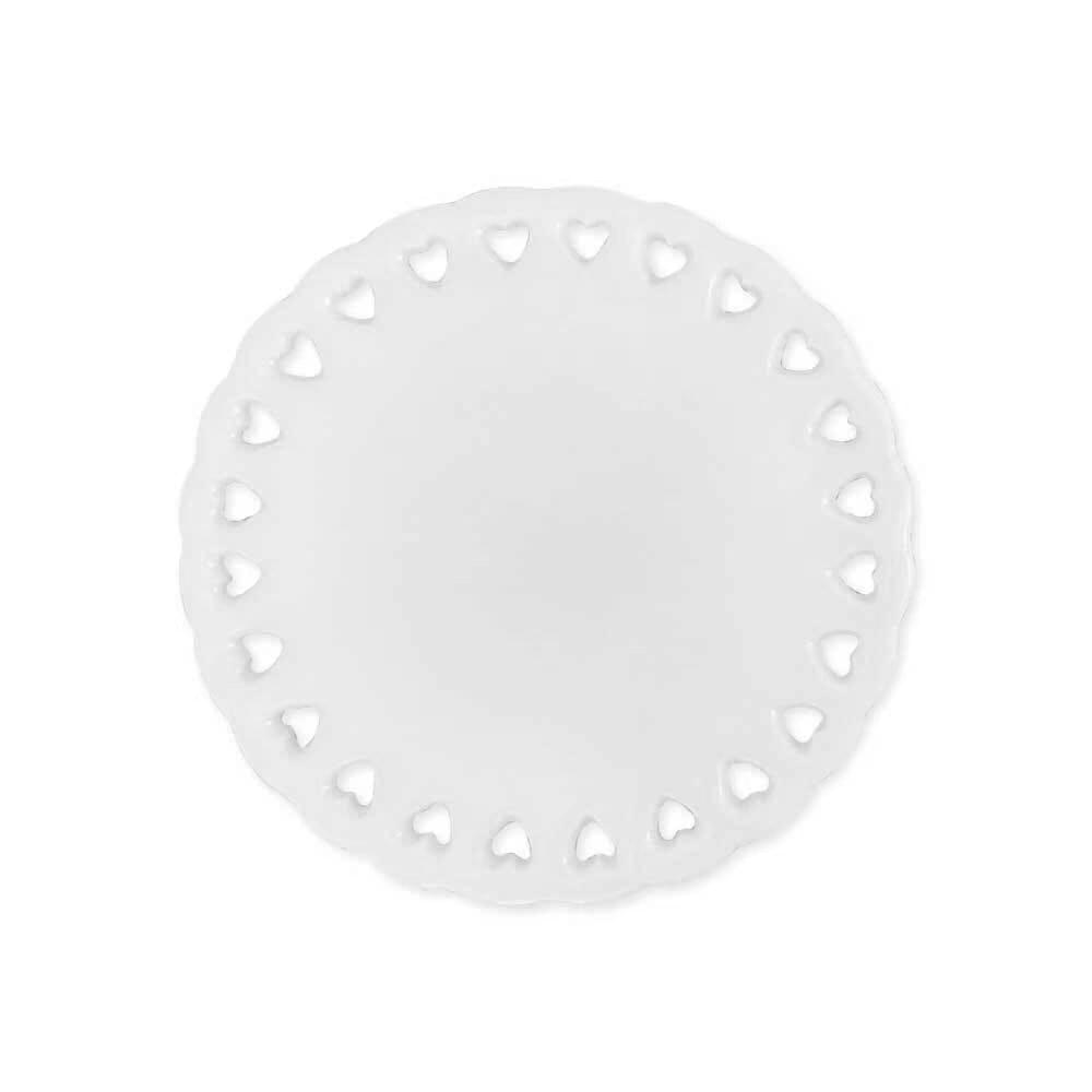 Doily Rice Heart Design Ceramic Ornaments