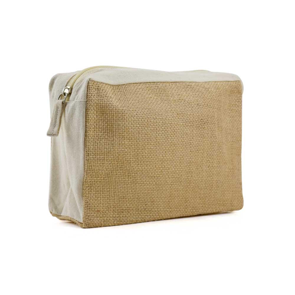 Natural Jute with Cotton Zipper Pouches